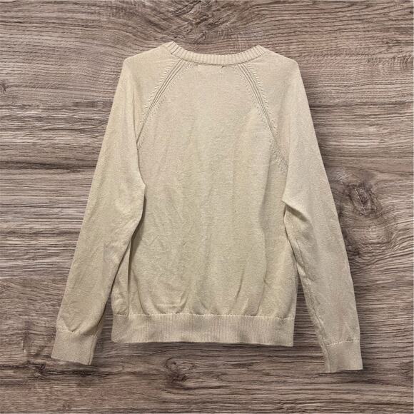 Banana Republic Sweater Men’s Size Medium Pullover Crewneck Cream - Picture 2 of 12